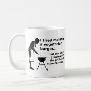 Vegetarisk Burger Rolligt Kött Mugg Humor