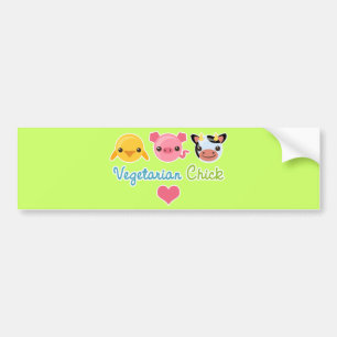 Vegetarisk chick bildekal