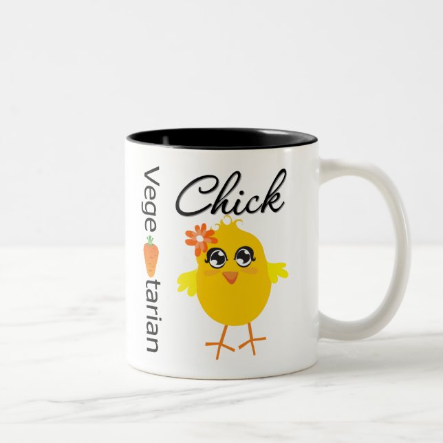 Vegetarisk chick Två-Tonad mugg (Höger)