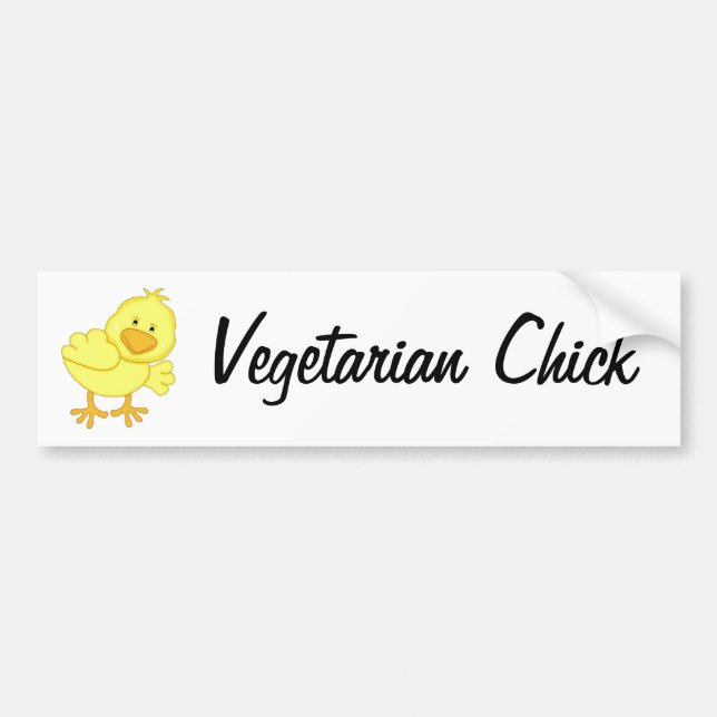 Vegetarisk chickbildekal bildekal (Framsidan)