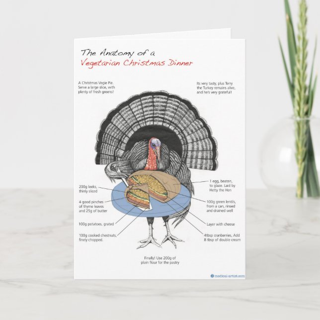 Vegetarisk julkort helgkort (Framsida)