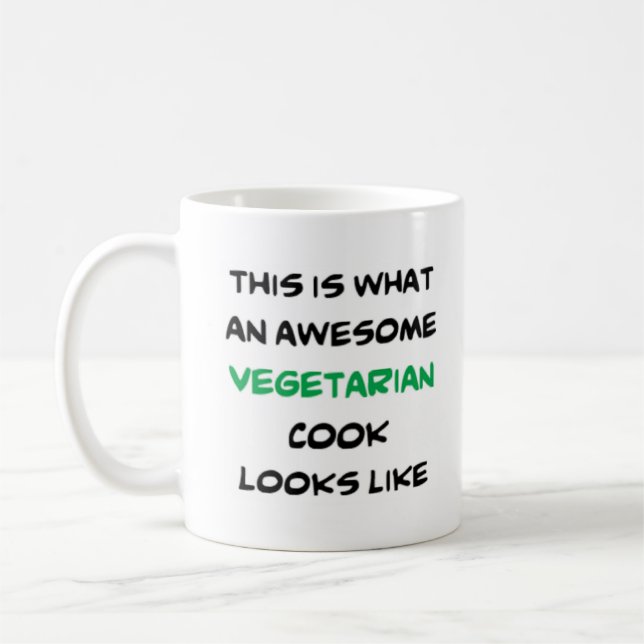 vegetarisk kock, fantastisk kaffemugg (Vänster)
