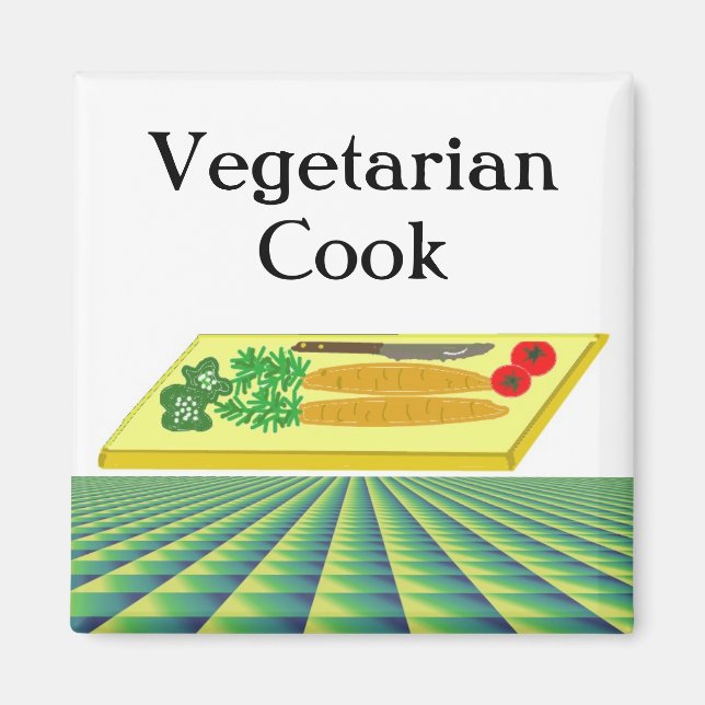 Vegetarisk kock magnet (Framsidan)