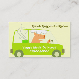 Vegetarisk målleveransaffär visitkort