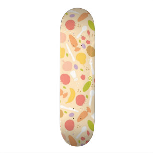 Vegetarisk matlagningmönsterbakgrund old school skateboard bräda 18 cm