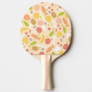Vegetarisk matlagningmönsterbakgrund pingisracket