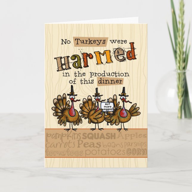 Vegetarisk middaginbjudan för thanksgiving inbjudan (Framsida)