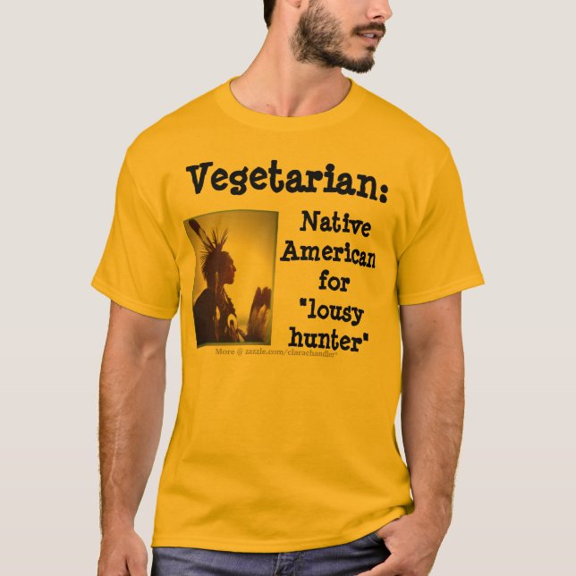 Vegetarisk/nedlusad jägare tee shirt (Framsida)
