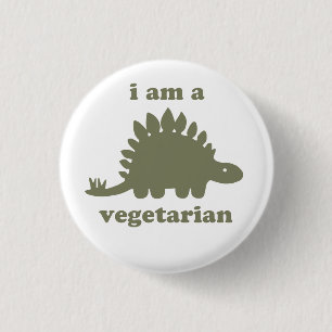 Vegetarisk StegosaurusDinosaur - grönt Knapp