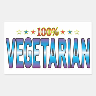 Vegetarisk stjärnamärkre v2 rektangulärt klistermärke