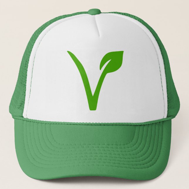 vegetarisk symbol,vegetarianer,veggie, truckerkeps (Framsida)