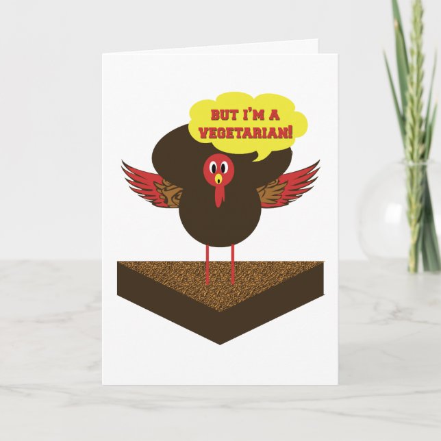 Vegetarisk thanksgivingkalkon - roliga kort (Framsida)