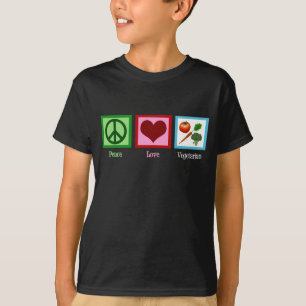 Vegetarisk unge för fredkärlek tee shirt