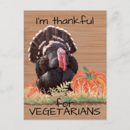 Vegetarisk Vegansk Thanksgiving Kalkon Tack Foto Vykort