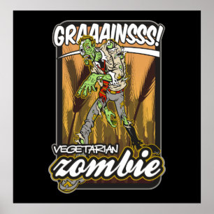 Vegetarisk Zombie Poster