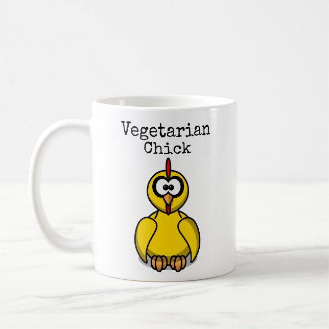 Vegetariska Chickens Tecknad Kaffemugg (Vänster)
