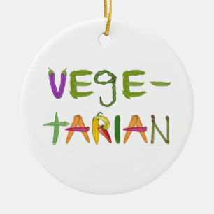 Vegetariska grönsakVeggieälskare Julgransprydnad Keramik