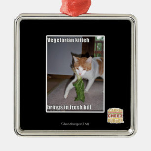 Vegetariska Kitteh Julgransprydnad Metall