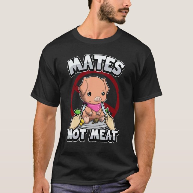 Vegetariska kompisar inte kött veganska citat vega t shirt (Framsida)
