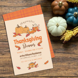 Vegetariska Orangens Thanksgiving - middagsinbjuda Inbjudningar