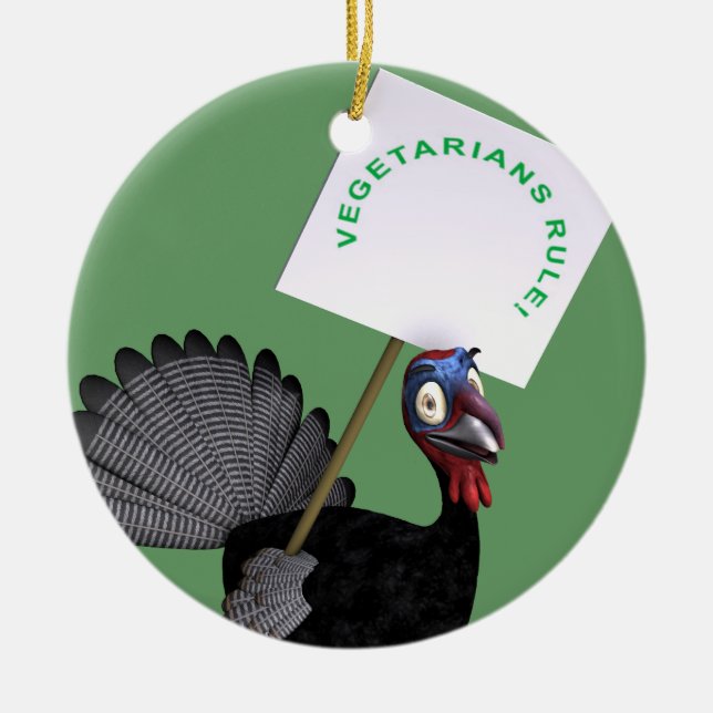 Vegetariska regler! julgransprydnad keramik (Framsidan)