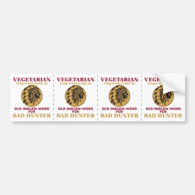 Vegetariskt gammalt indiskt ord för dåligajägare bildekal (Framsidan)