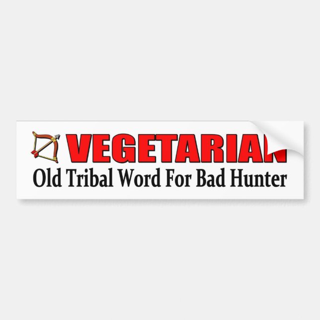 VEGETARISKT gammalt stam- ord för dåligajägare Bildekal (Framsidan)