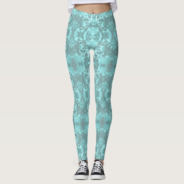 Vegetation av akvatiska och grått leggings (Framsida)