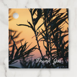 Vegetation vid solnedgång gåvor etiketter