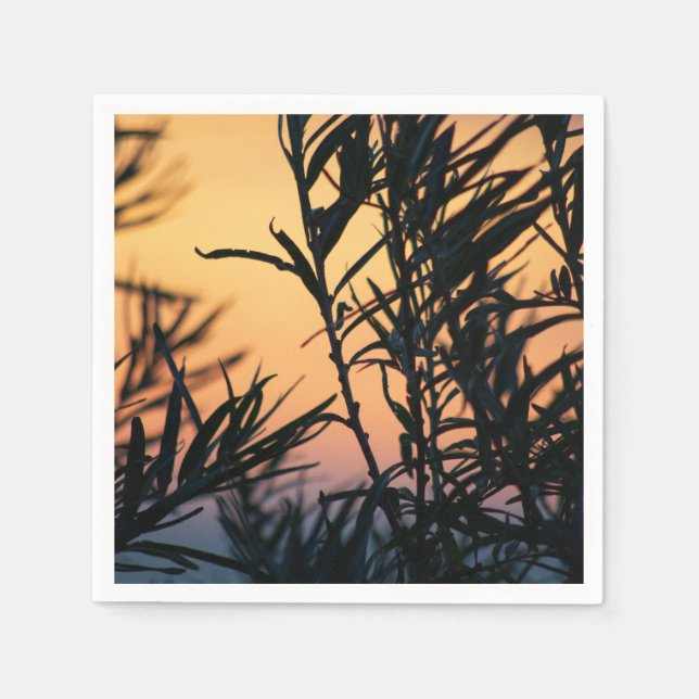 Vegetation vid solnedgång pappersservett (Framsidan)