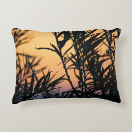 Vegetation vid solnedgång prydnadskudde