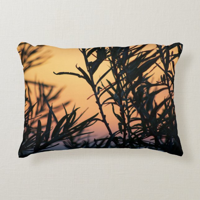 Vegetation vid solnedgång prydnadskudde (Framsidan)