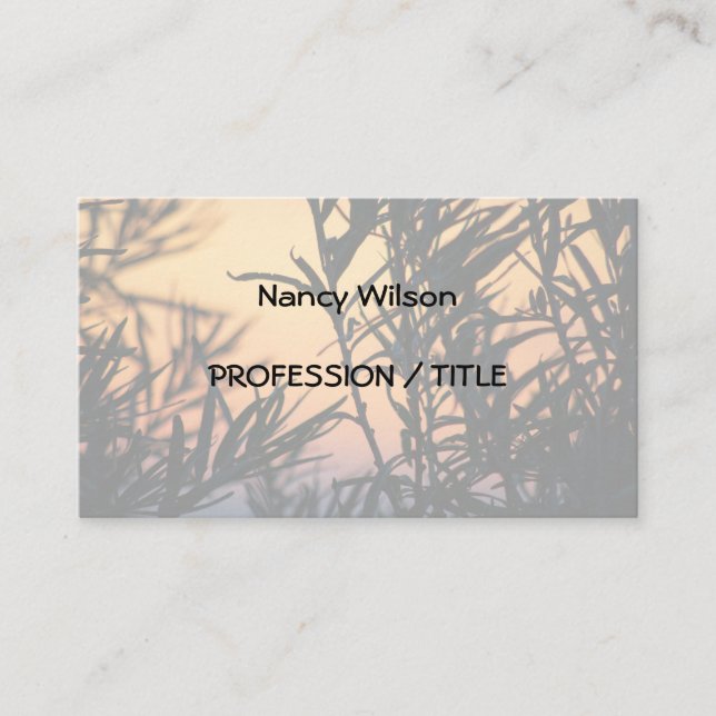 Vegetation vid solnedgång visitkort (Framsida)