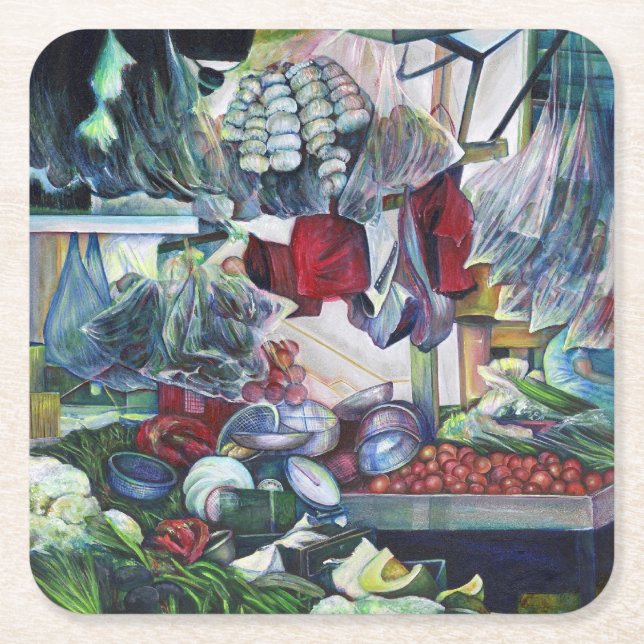 Vegetatiska Klubbar möts här Underlägg Papper Kvadrat (Framsidan)