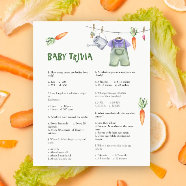 Veggie baby shower Bebis Trivia | Baby Shower Lek (Skapare uppladdad)