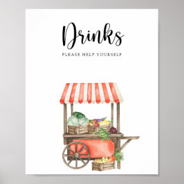 Veggie babydusch - Drinks hjälper dig själv Poster