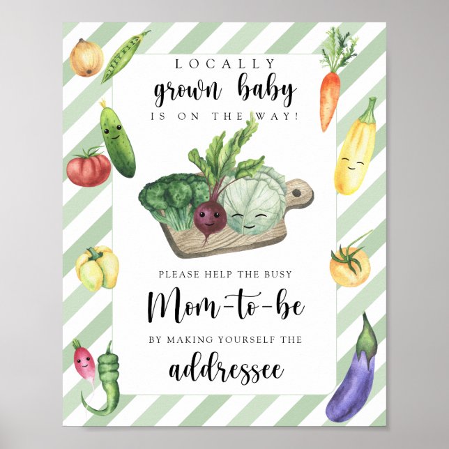 Veggie babydusch - Hjälp Busy Mamma till Be Poster (Framsidan)