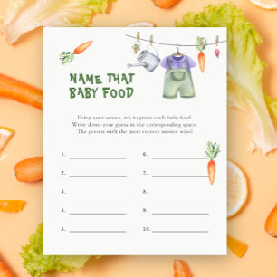 Veggie babydusch - Namn som baby Food-spelet