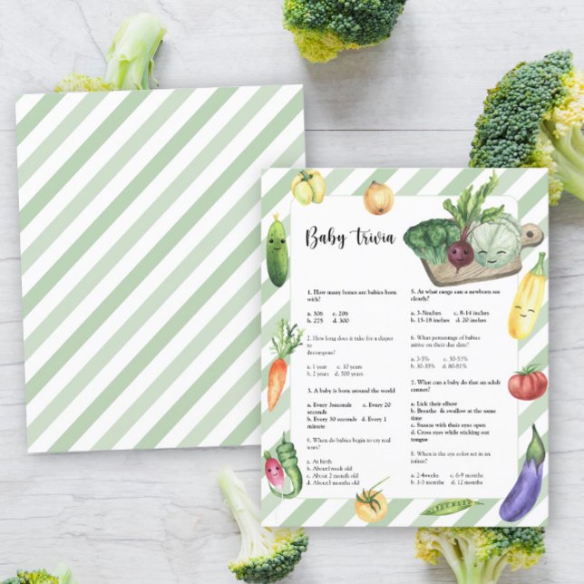 Veggie babyduschen Baby Trivia | Barnstödsspel (Skapare uppladdad)