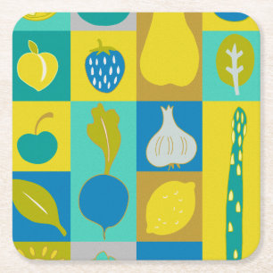 Veggie Blocks I Underlägg Papper Kvadrat