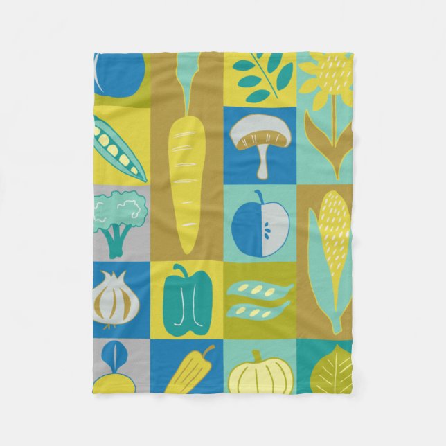 Veggie Blocks II Fleecefilt (Framsidan)