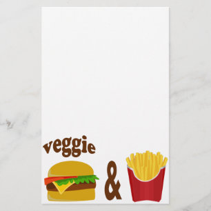 Veggie Burger och Fries Brevpapper
