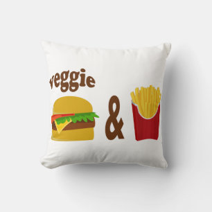 Veggie Burger och Fries Kudde