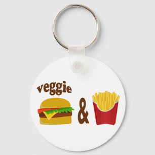 Veggie Burger och Fries Nyckelring