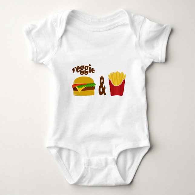 Veggie Burger och Fries T Shirt (Framsida)