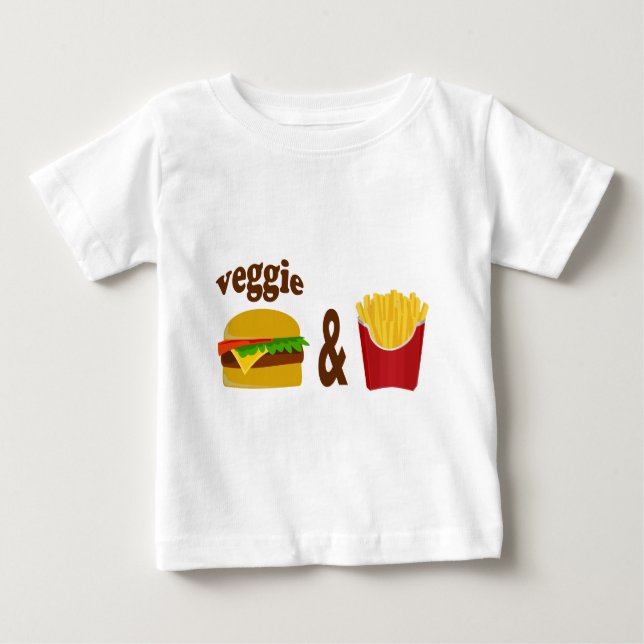 Veggie Burger och Fries Tee Shirt (Framsida)