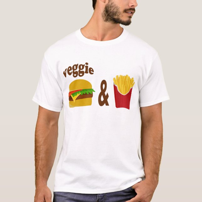 Veggie Burger och Fries Tee Shirt (Framsida)