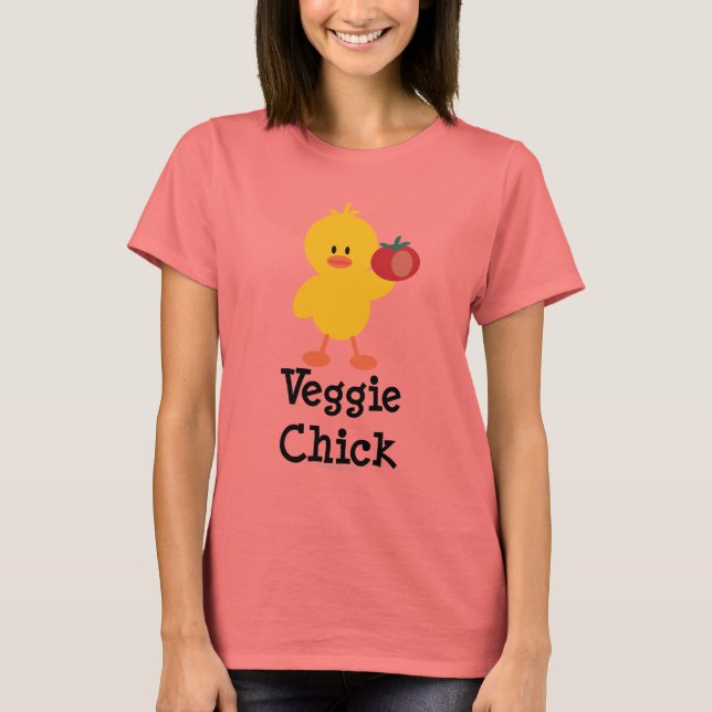 Veggie Chick Ringer T-shirt (Framsida)