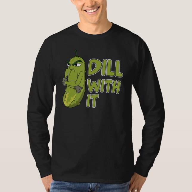 Veggie Cucumber Dill med den vegetabiliska plockar T Shirt (Framsida)