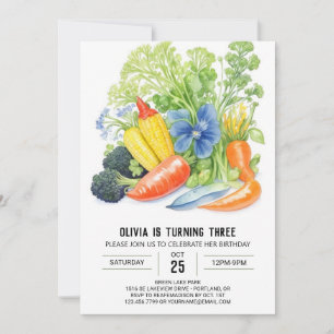 Veggie Delight Birthday Inbjudningar